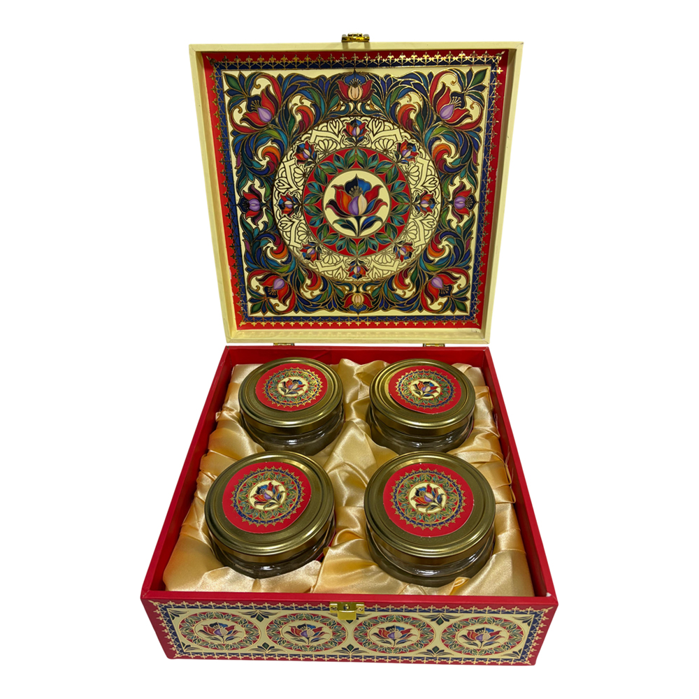 4 Jar Decorative Gift Box | Premium Dry Fruit & Festive Gift Box - Image 2