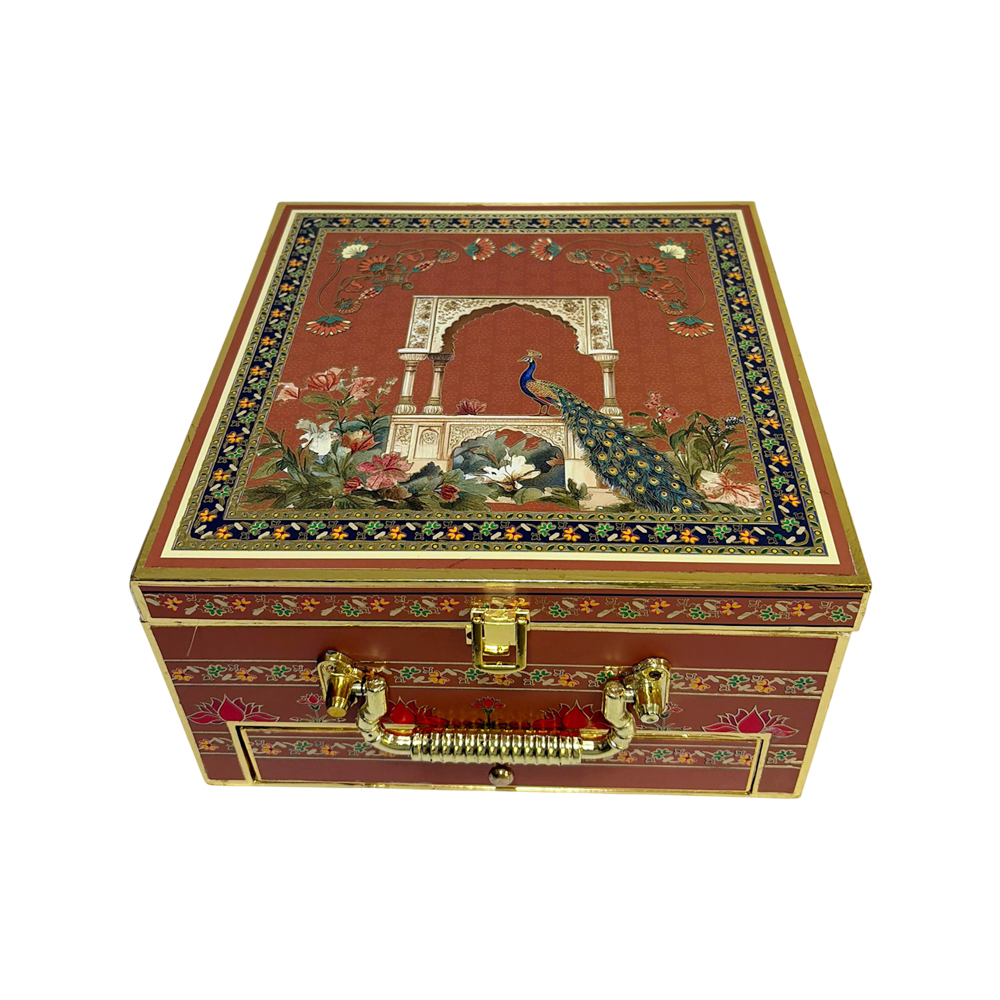 4 Jar Decorative Gift Box | Premium Dry Fruit & Festive Gift Box