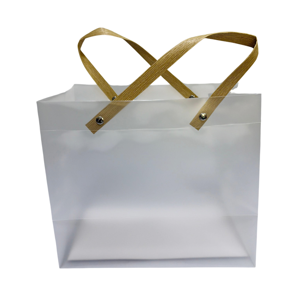 Premium PVC Hamper Bag with Gold Handle – Translucent Gift Bag - Image 4