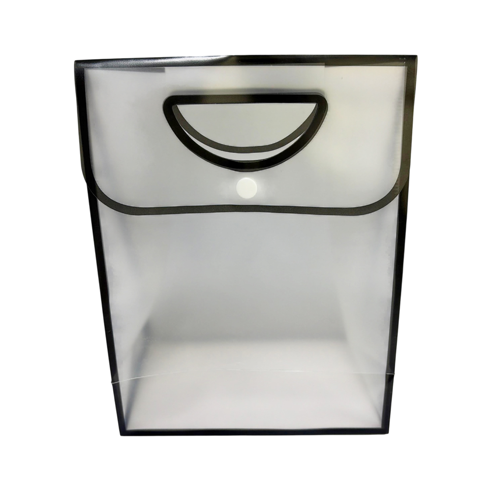 Premium PVC Hamper Bag with Black Handle – Transparent Gift Bag