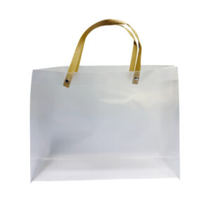 Premium PVC Hamper Bag with Gold Handle – Translucent Gift Bag