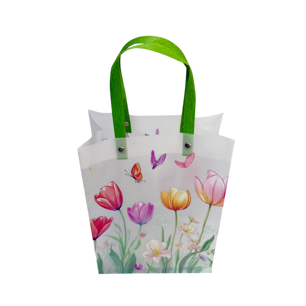 PVC Floral Hamper Bags – Transparent Gift Bags with Flower Print